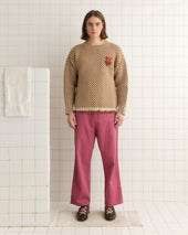 Fringe Check Pullover