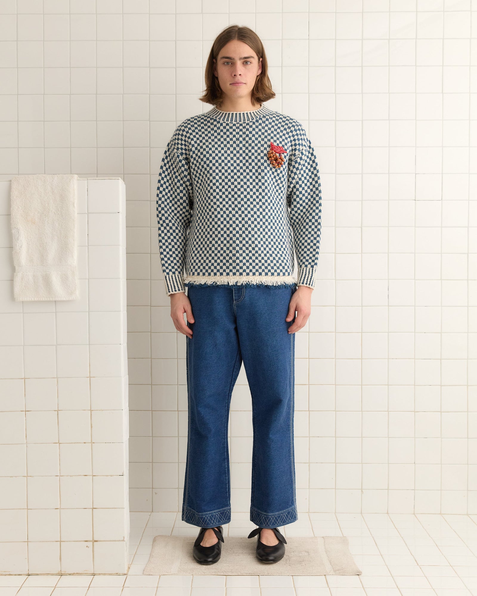 Fringe Check Pullover