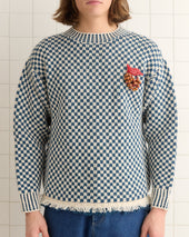 Fringe Check Pullover