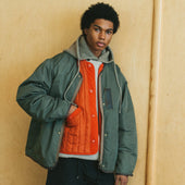 Stripe Quilt Mil Liner Vest