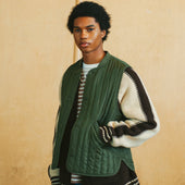 Stripe Quilt Mil Liner Vest
