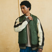 Stripe Quilt Mil Liner Vest