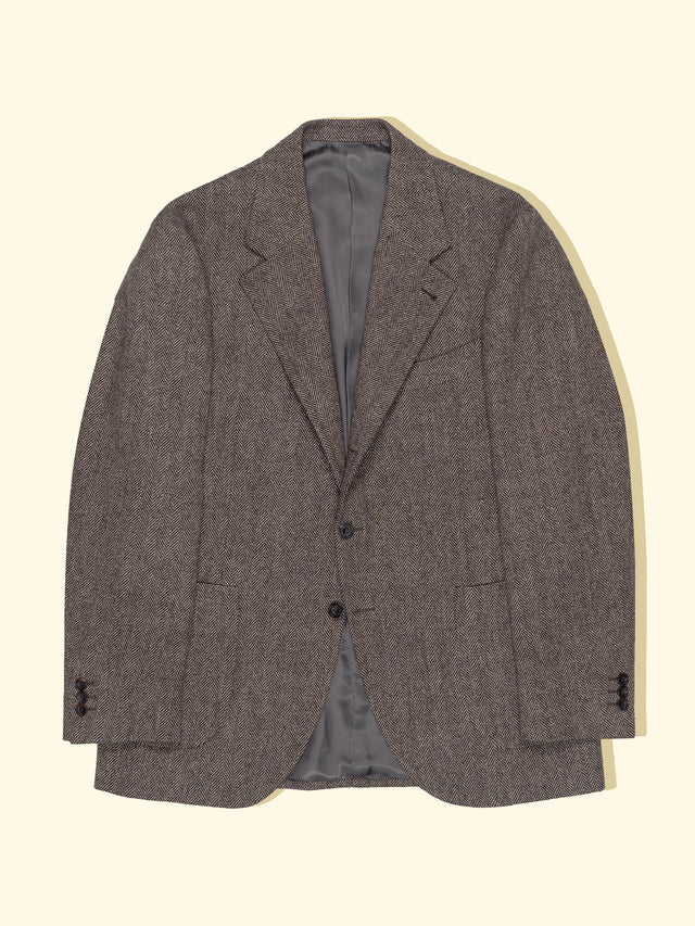 Wool Tweed Sport Jacket Cream Tawny Herringbone The Anthology