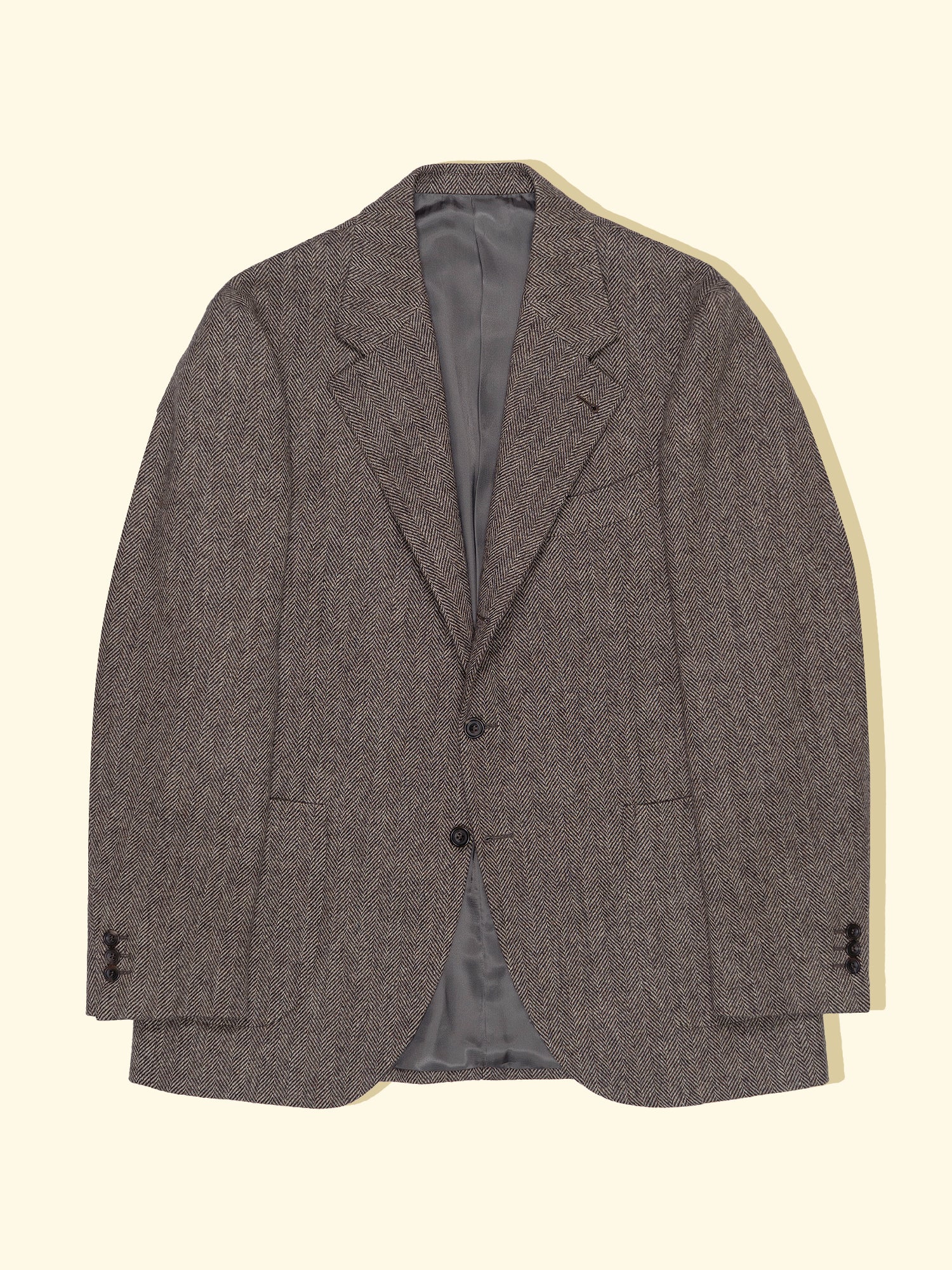 Wool Tweed Sport Jacket - Cream/Tawny Herringbone — The Anthology