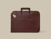 Retractable Handle Portfolio with Lock - Havana