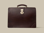 Frame Top Briefcase Dark Brown