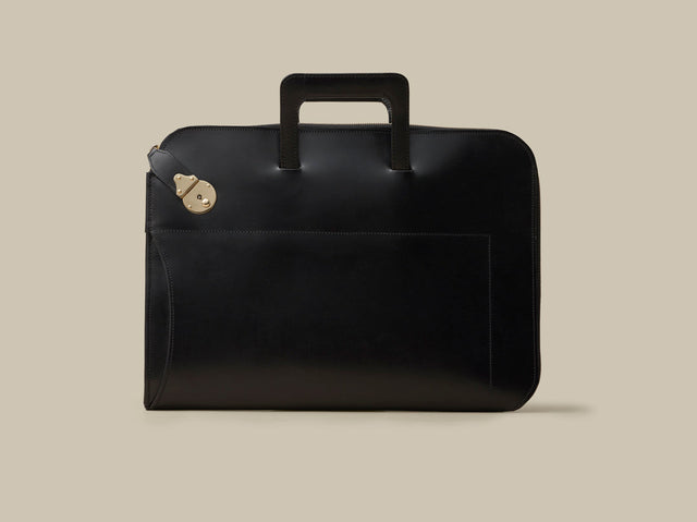 Retractable Handle Portfolio with Lock - Black