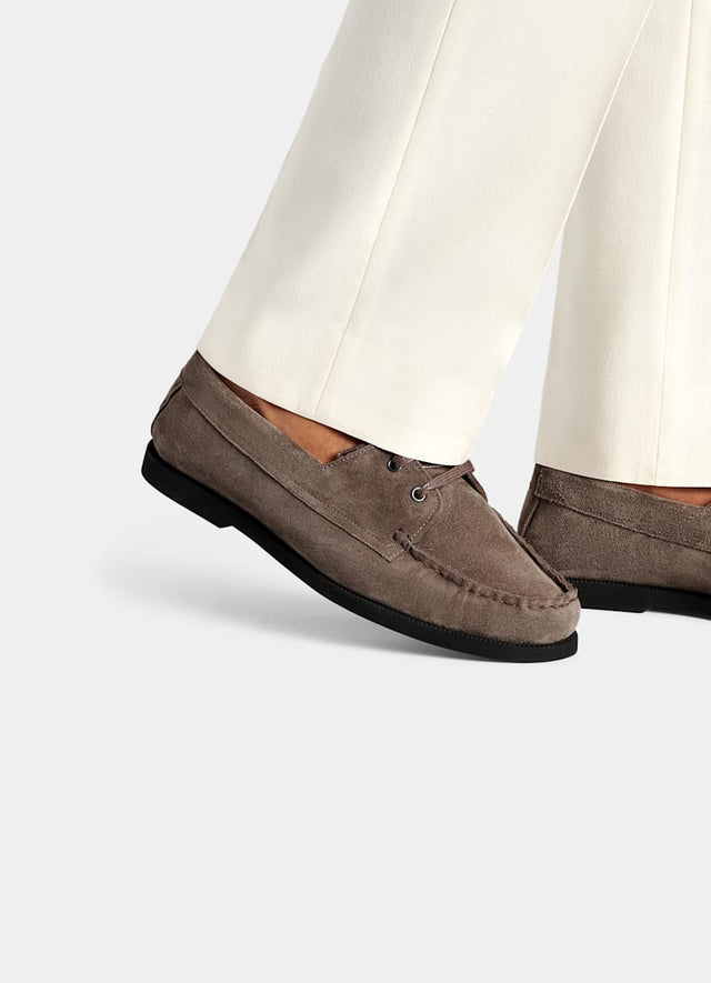 Taupe Boat Shoe