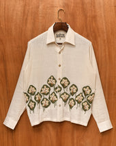 Hand Embroidered Lotus Shirt