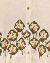 Hand Embroidered Lotus Shirt