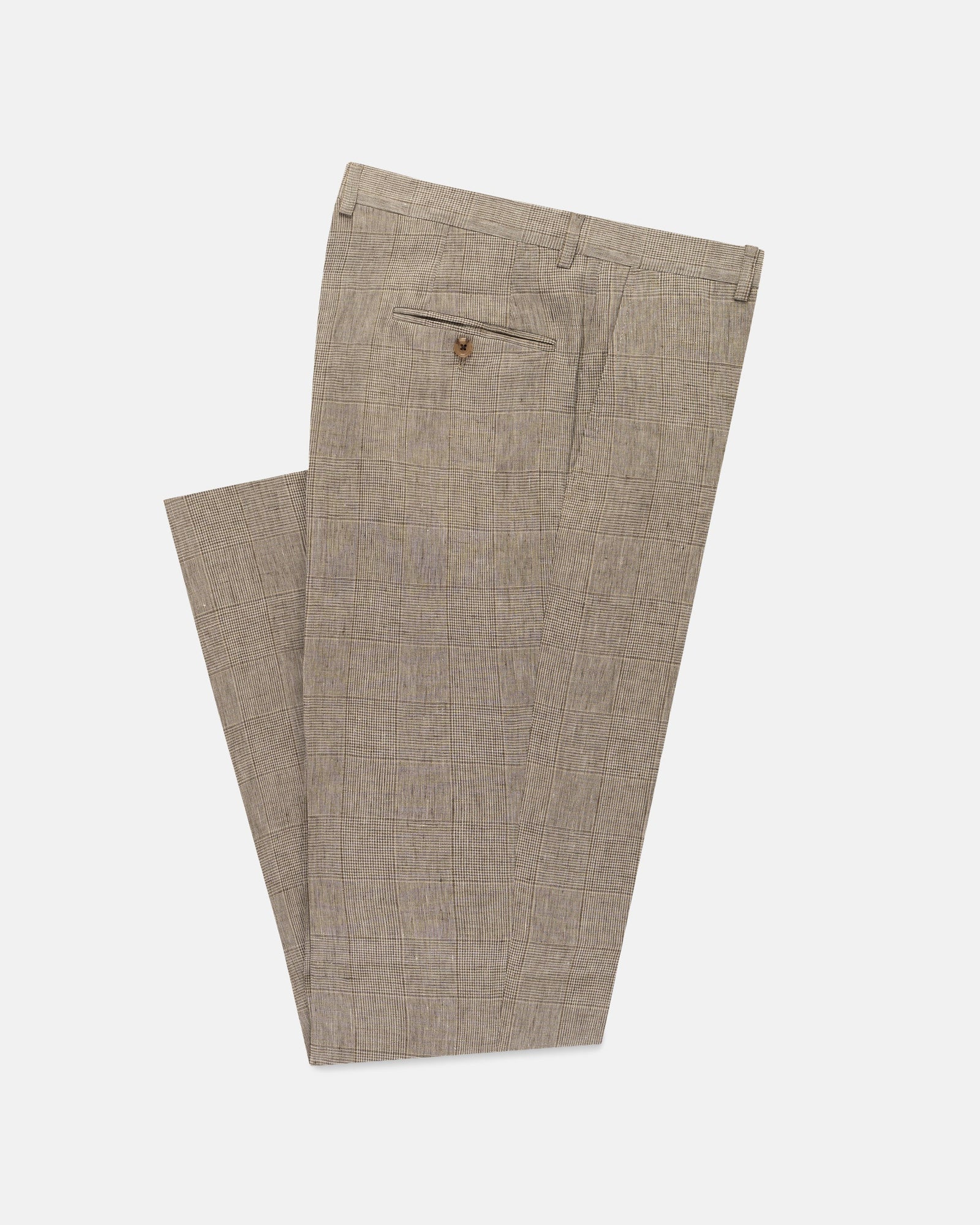 Made In Usa Prince Of Wales Linen Trouser