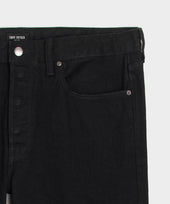 Straight Japanese Selvedge Stretch Jean in Black