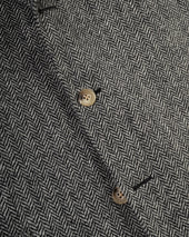 Made In Usa Cream Herringbone Lambswool Sport Coat