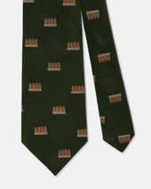 Made In Uk Green Four Wise Monkeys Club Tie