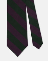 Made In Usa Dark Green Purple Guard Stripe Silk Repp Tie