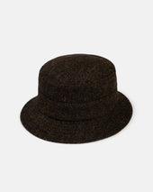 Made In Italy Olive Ticweave Harris Tweed Bucket Hat