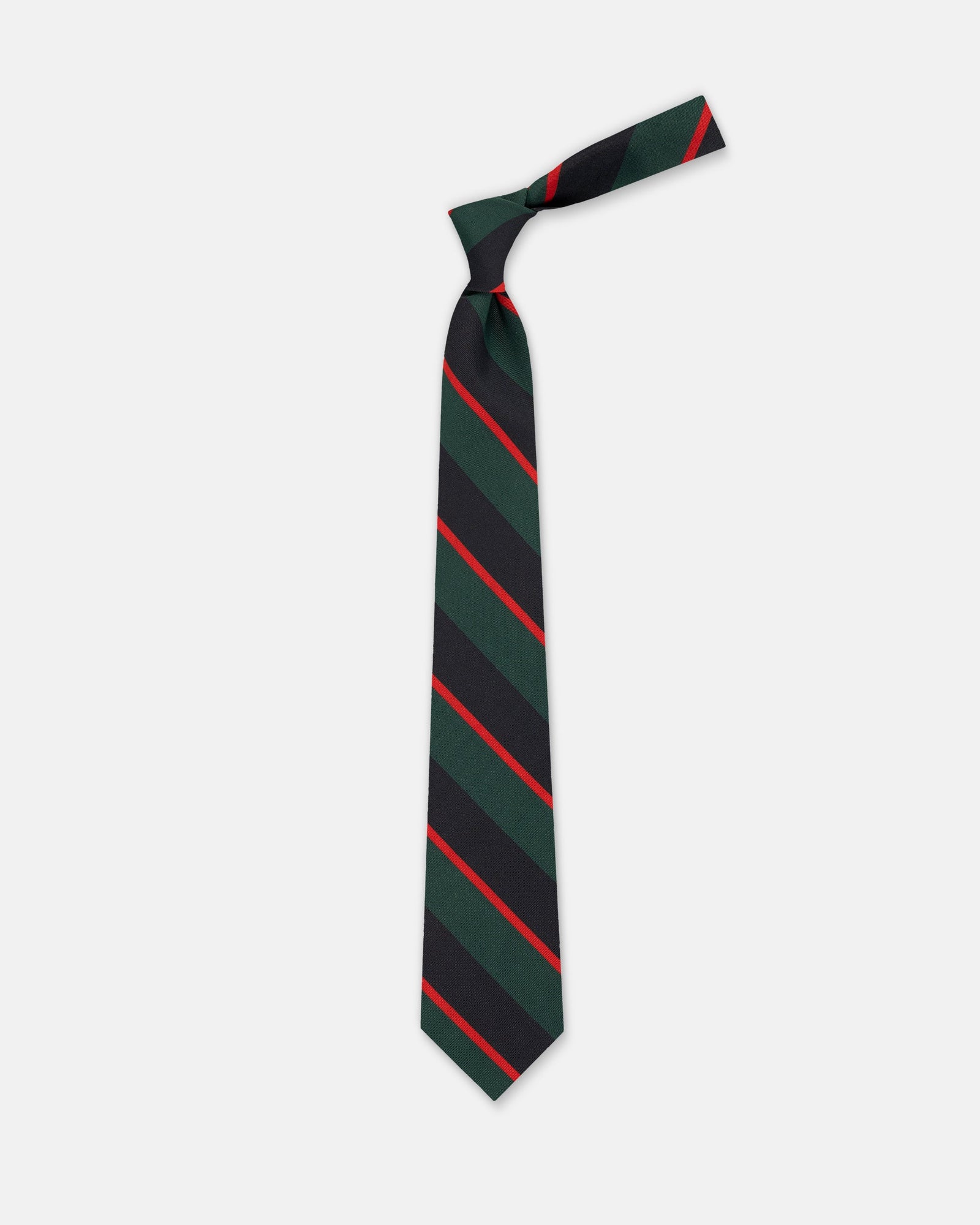 Green Block Stripe Irish Poplin Tie