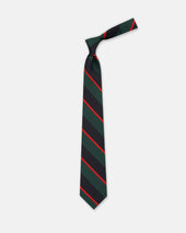 Green Block Stripe Irish Poplin Tie