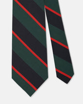 Green Block Stripe Irish Poplin Tie