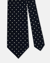 Made In Uk White Polka Dot Foulard Tie