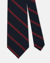 Burgundy Double Bar Stripe Irish Poplin Tie