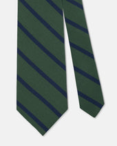 Navy Bar Stripe Irish Poplin Tie