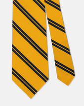 Navy Double Bar Stripe Irish Poplin Tie