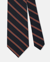 Purple Triple Stripe Irish Poplin Tie