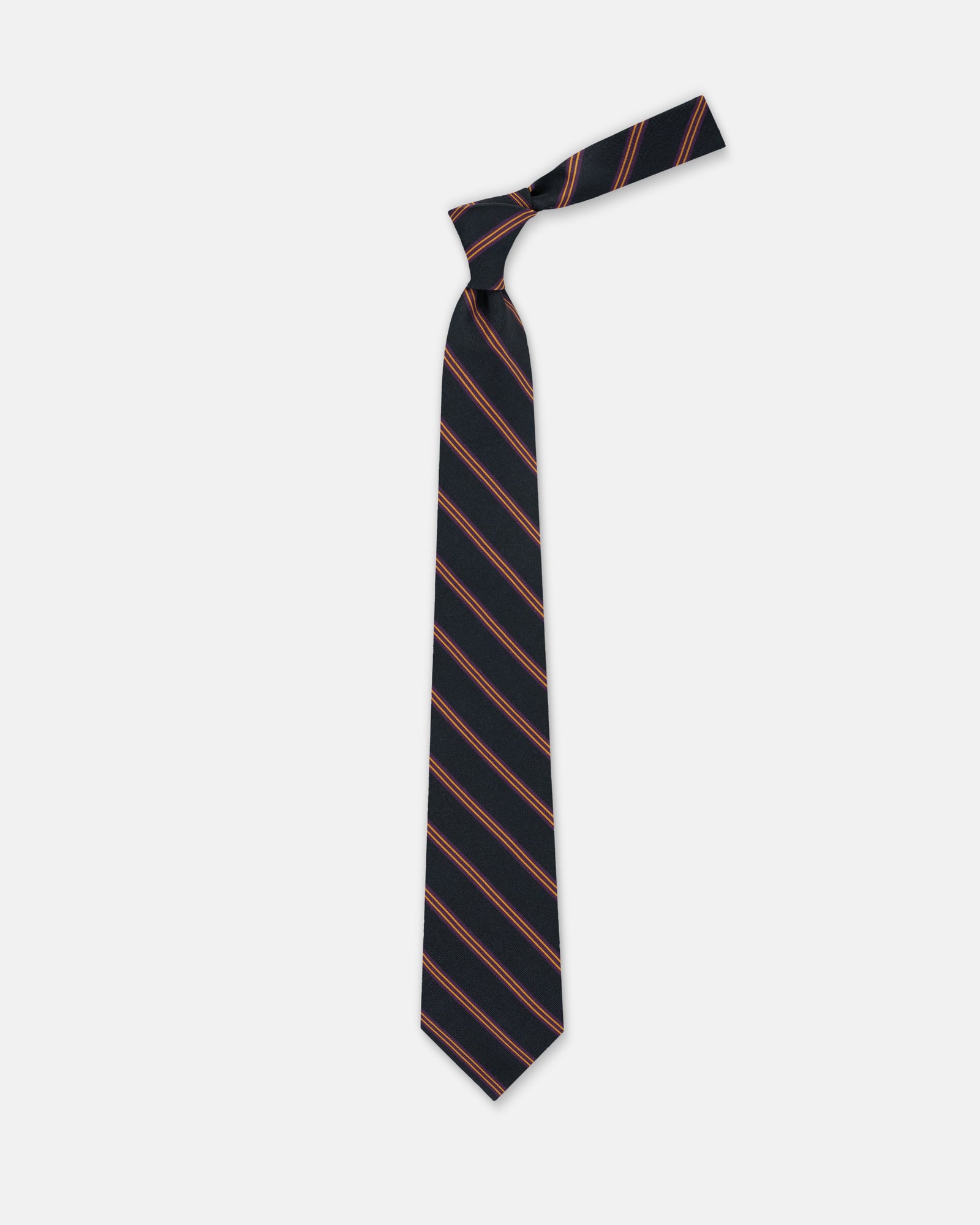Purple Triple Stripe Irish Poplin Tie