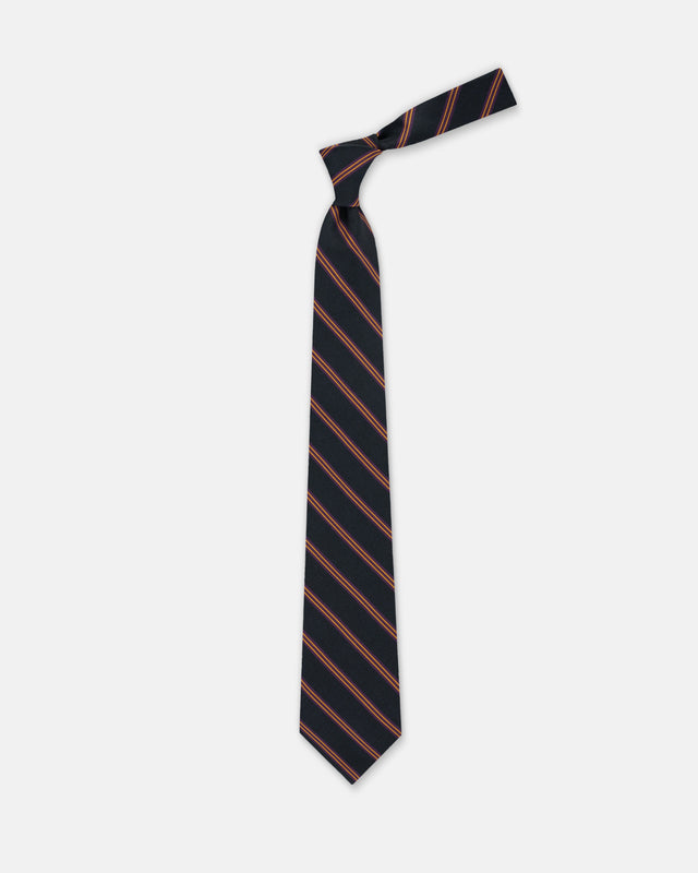 Purple Triple Stripe Irish Poplin Tie