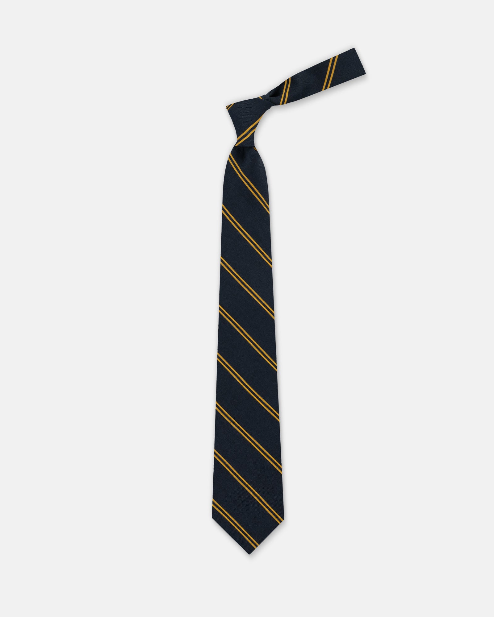 Gold Double Stripe Irish Poplin Tie