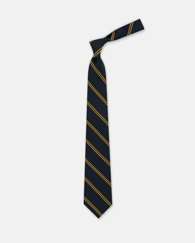 Gold Double Stripe Irish Poplin Tie