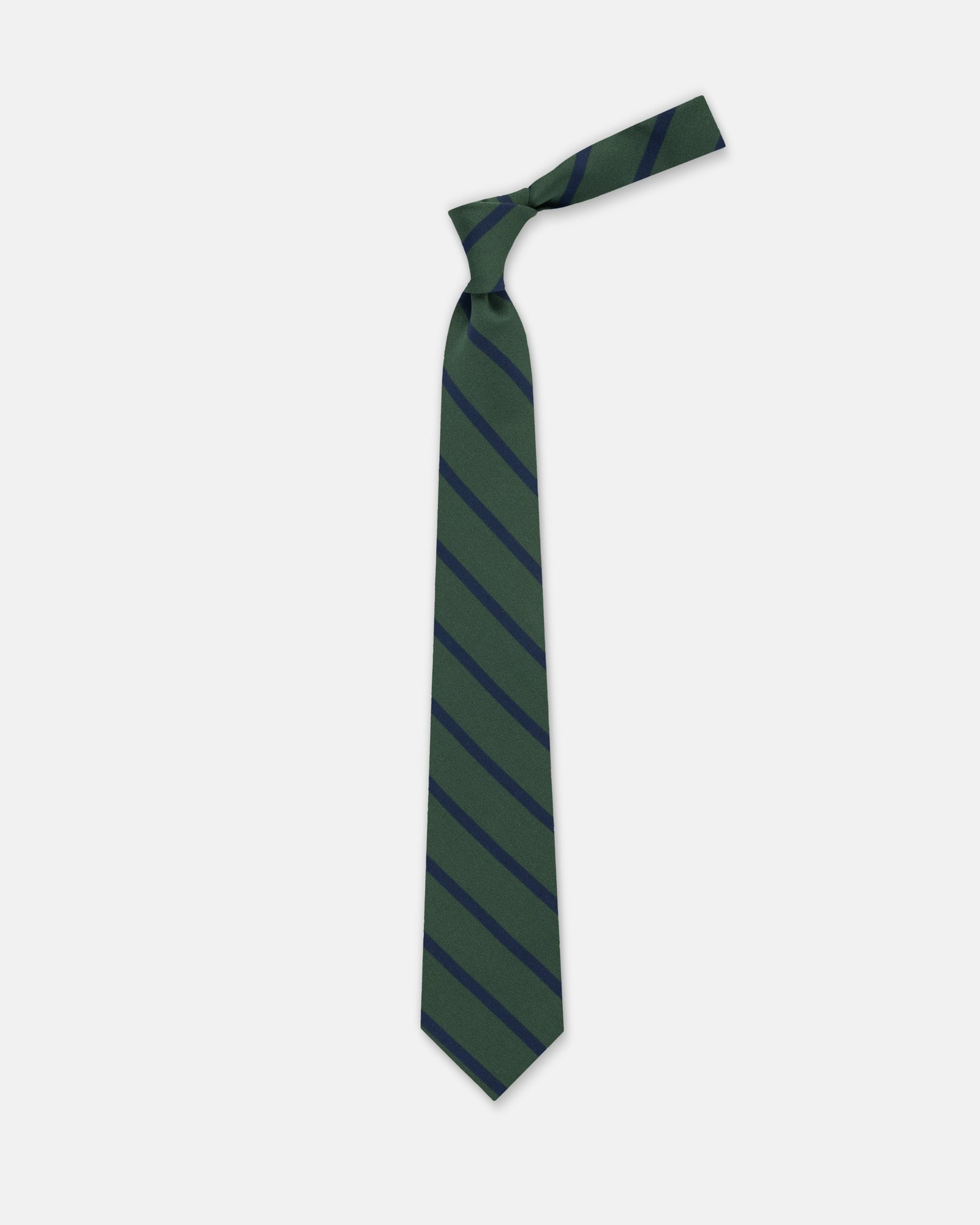 Navy Bar Stripe Irish Poplin Tie