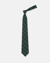 Navy Bar Stripe Irish Poplin Tie