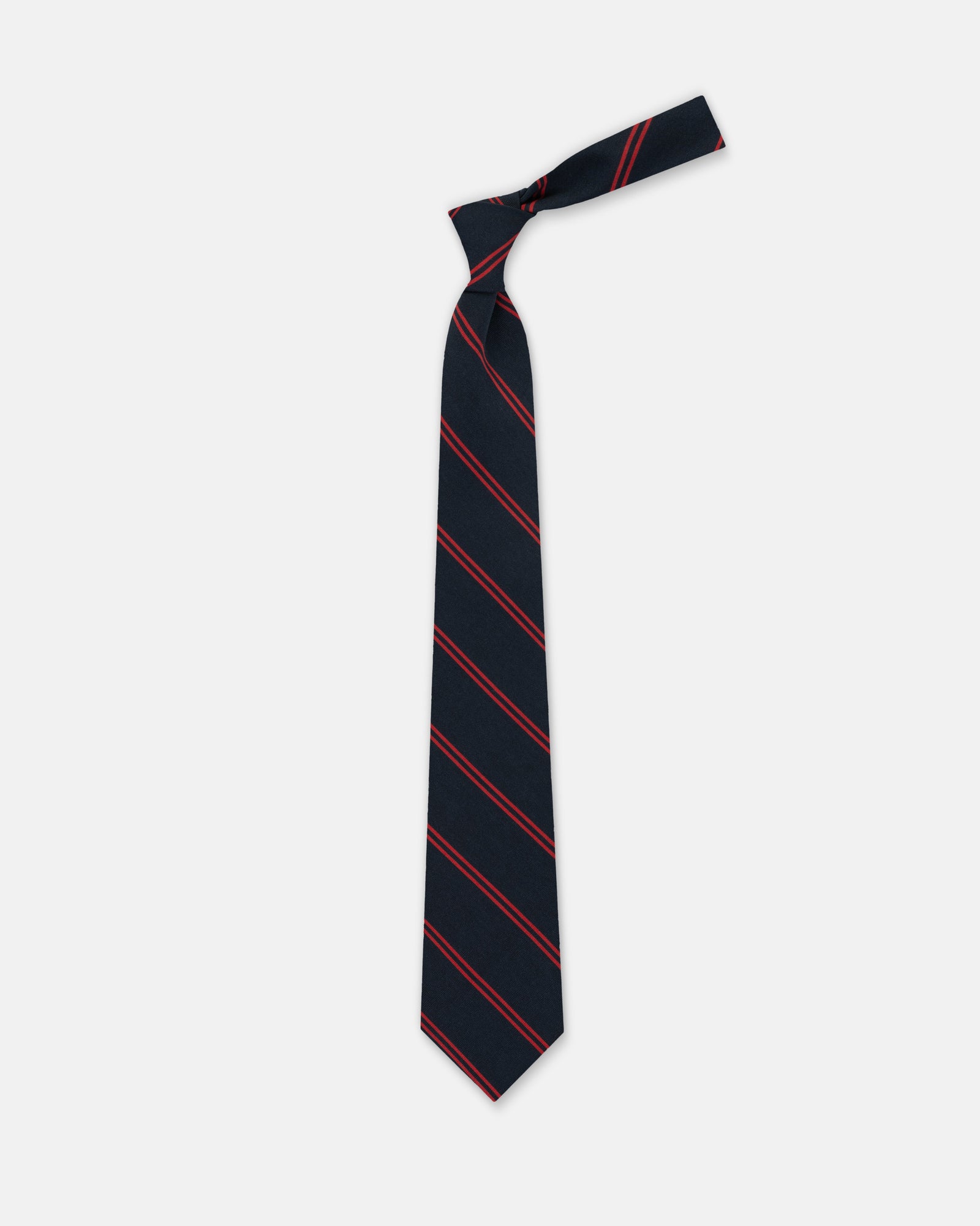 Burgundy Double Bar Stripe Irish Poplin Tie
