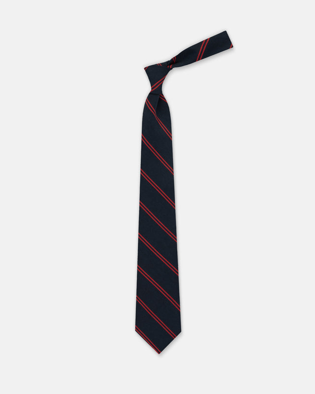 Burgundy Double Bar Stripe Irish Poplin Tie