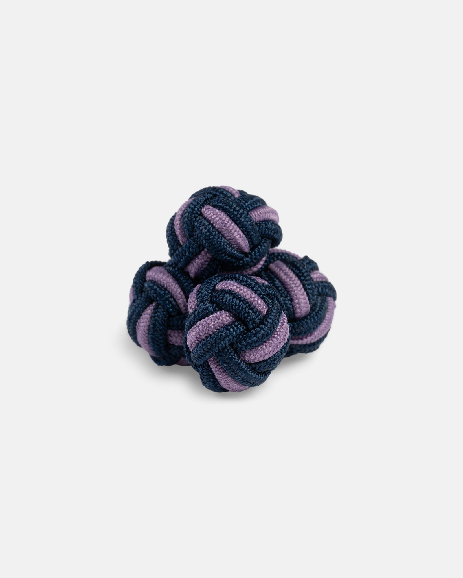 Navy Purple Monkey S Fist Silk Knot Cufflinks