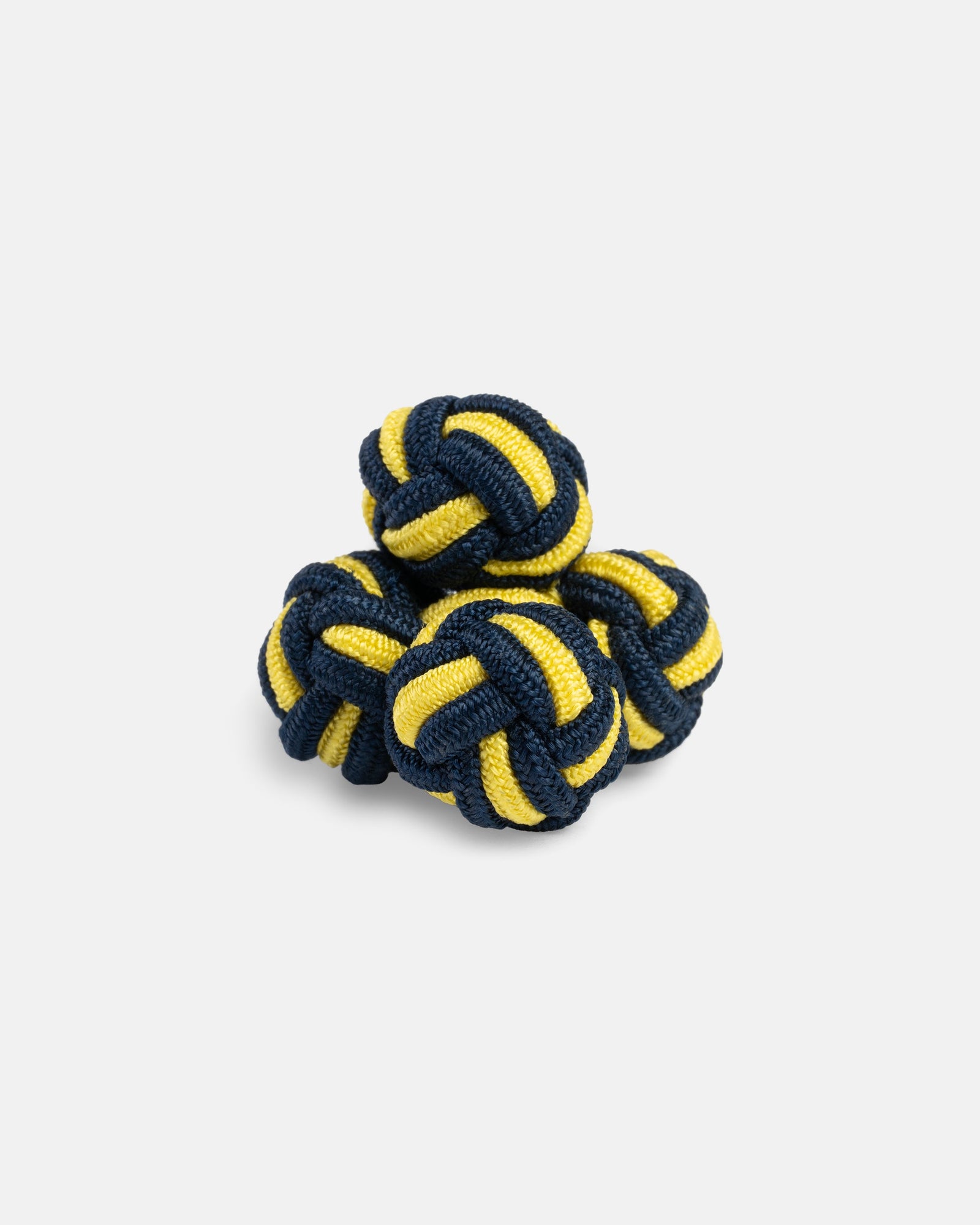 Navy Monkey S Fist Silk Knot Cufflinks