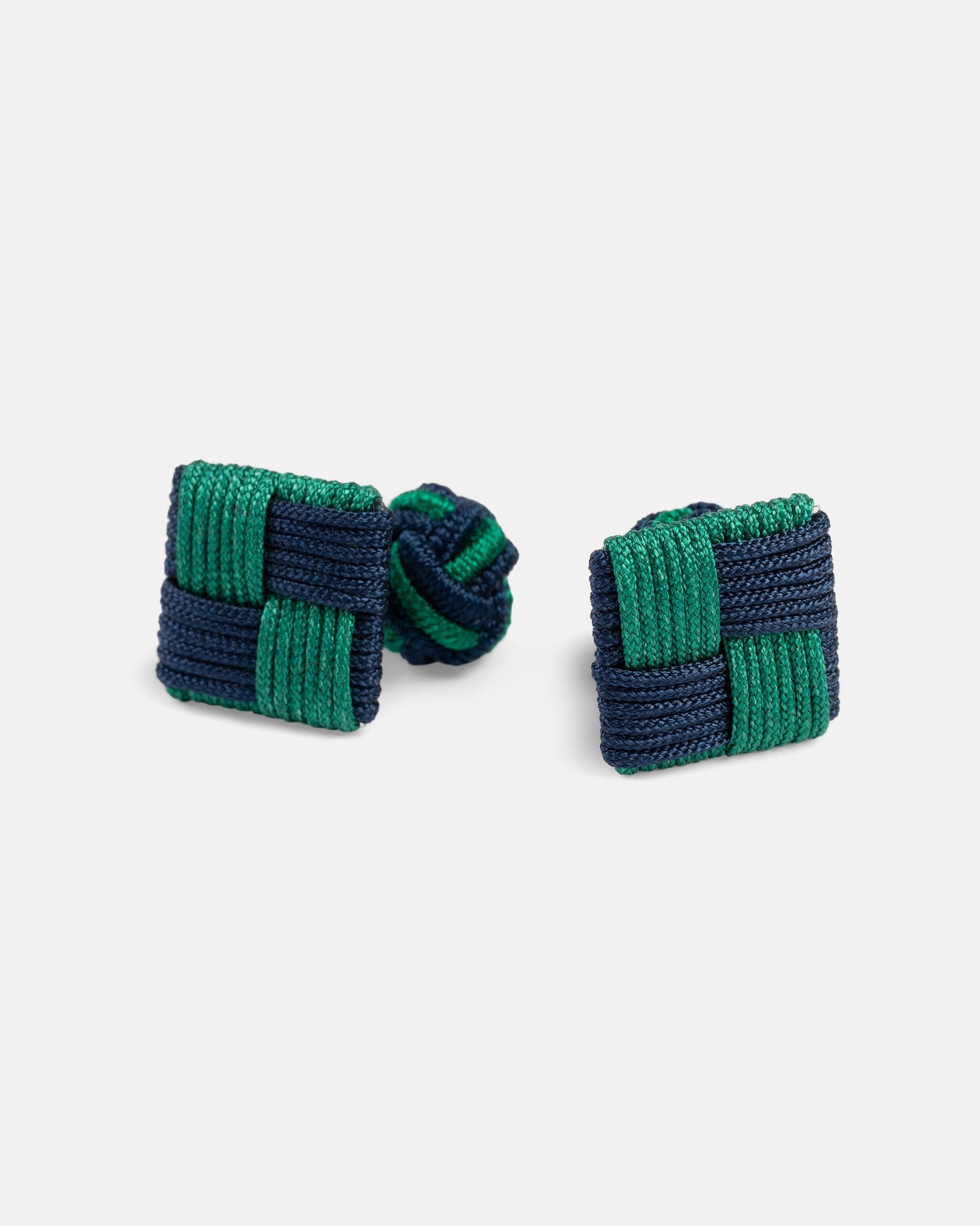 Navy Green Combo Knot Cufflinks