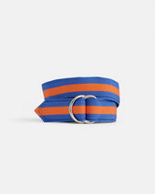 Made In Usa Orange Striped Ribbon Belt