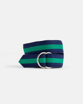 Made In Usa Green Striped Ribbon Belt