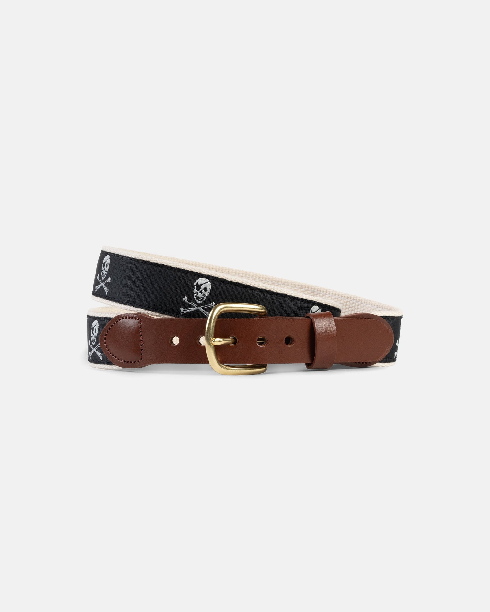Made In Usa Skull Bones Motif Belt