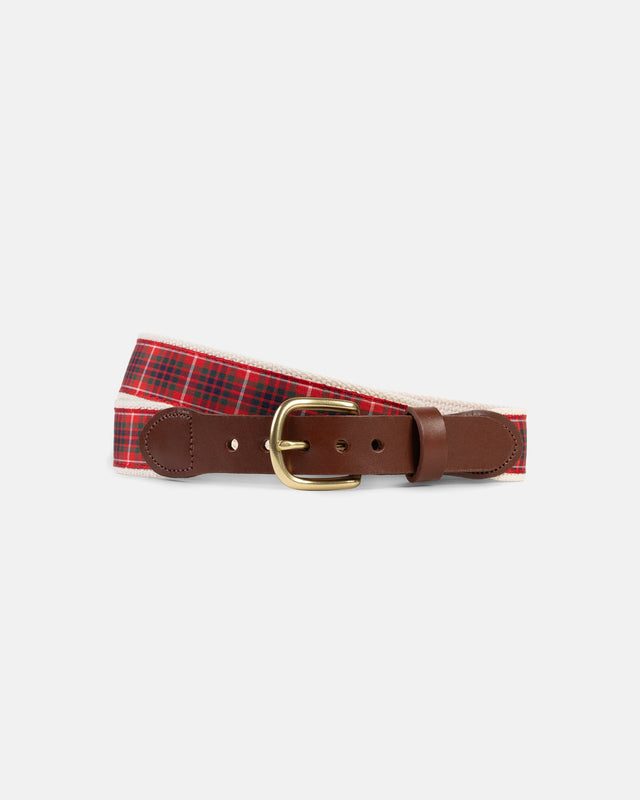 Made In Usa Red Frasier Tartan Belt