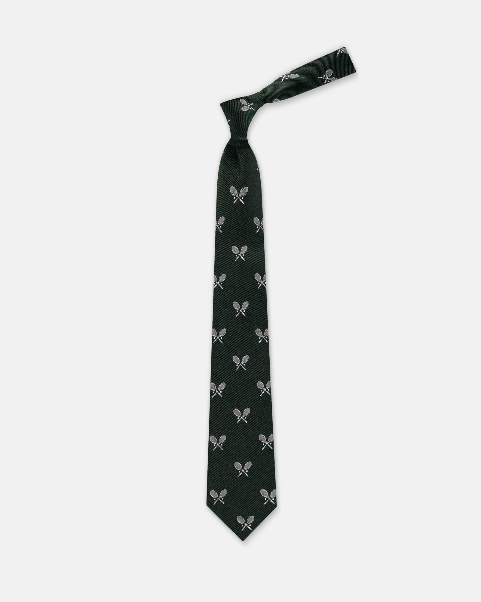 Made In Uk Green Tennis Racquets Club Tie