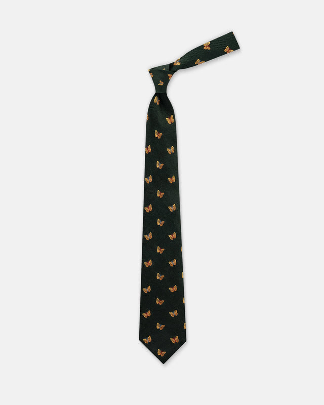Made In Uk Green Butterflies Club Tie