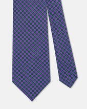 Made In Uk Purple Daisy Floral Foulard Tie