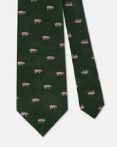 Made In Uk Green Small Pig Club Tie