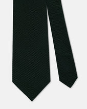 Made In Uk Solid Green Grenadine Tie