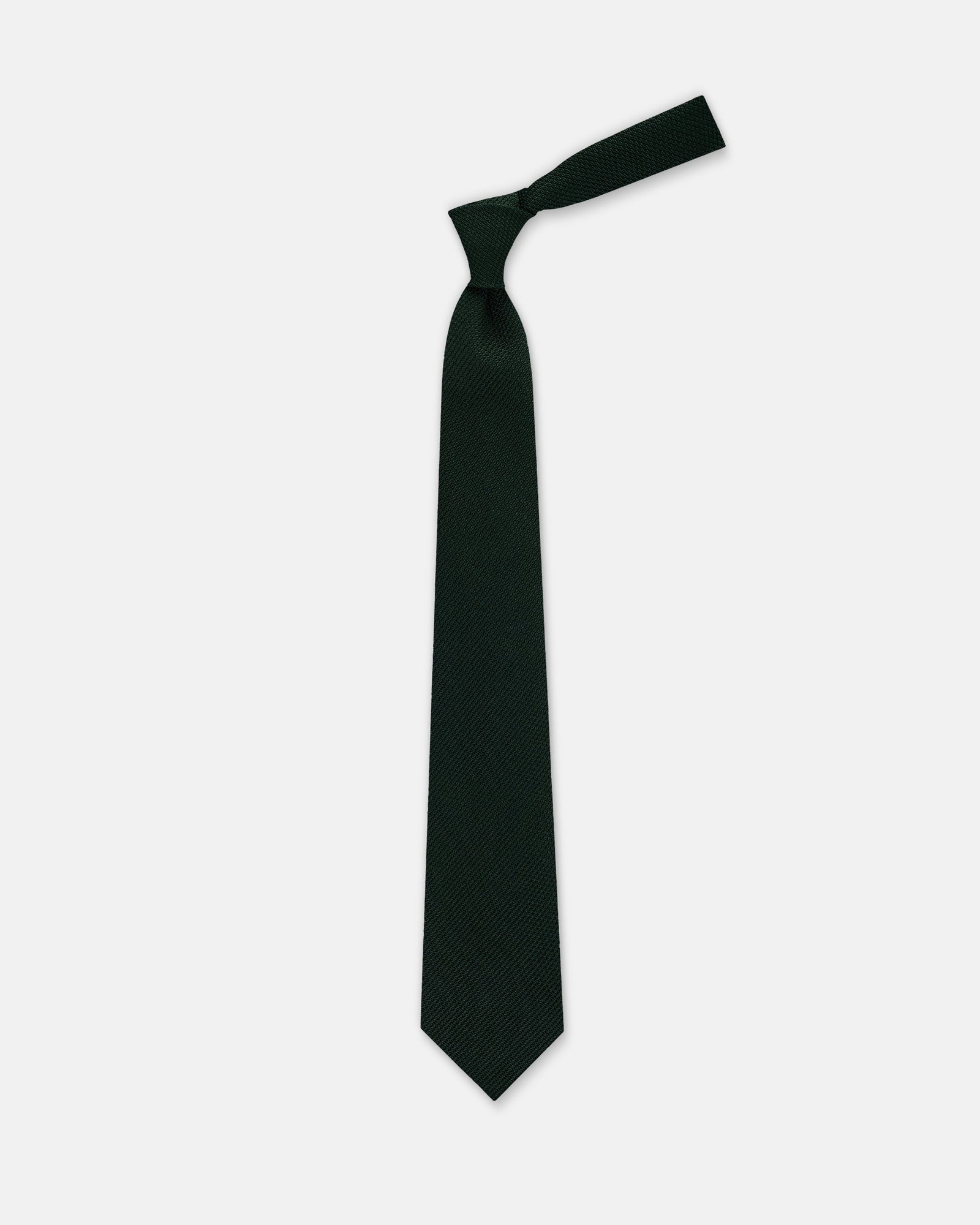 Made In Uk Solid Green Grenadine Tie