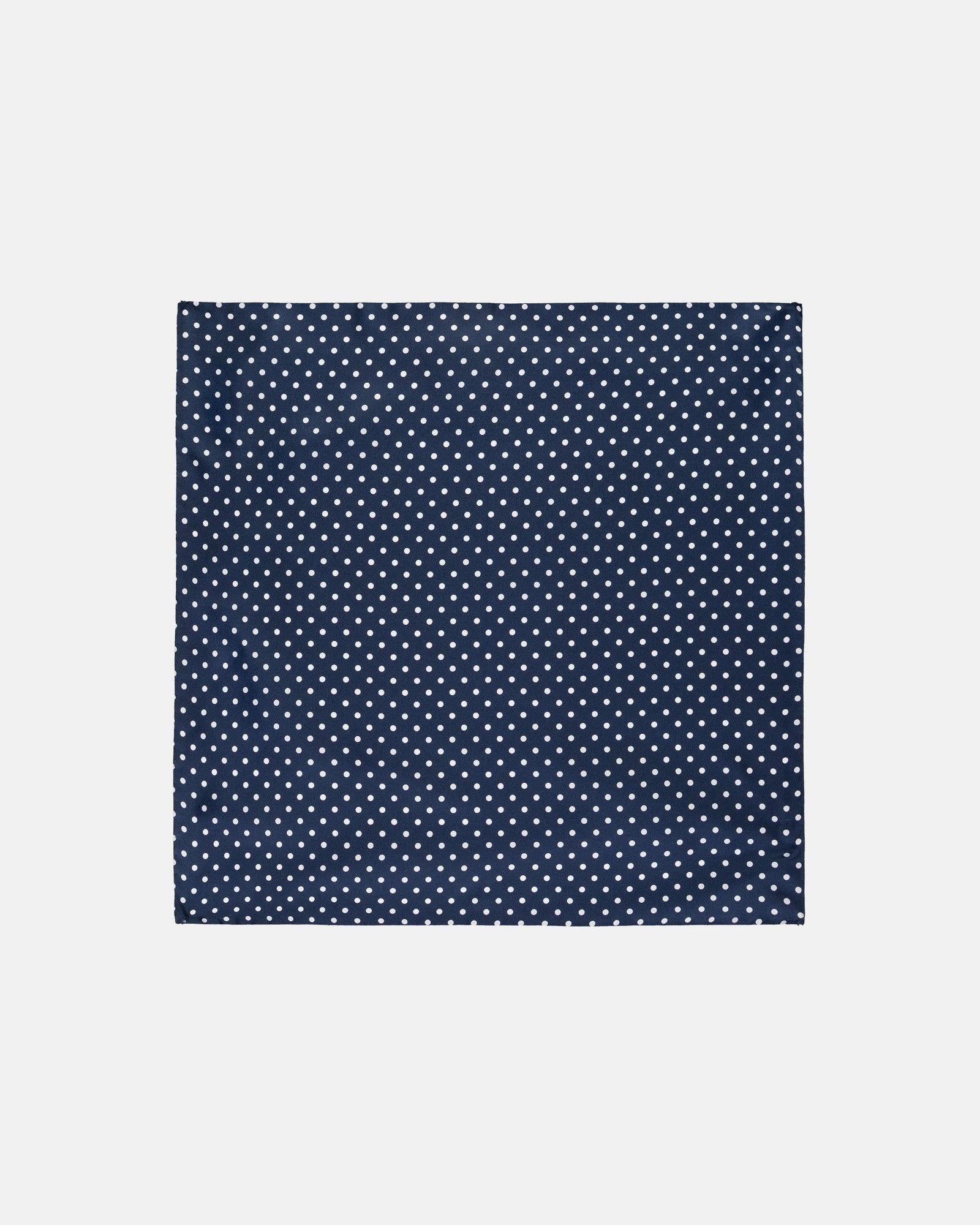 Made In Italy White Polka Dot Silk Pocket Square